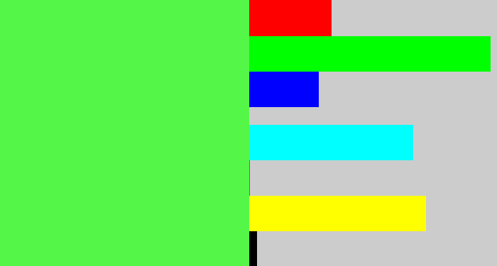 Hex color #54f747 - light neon green