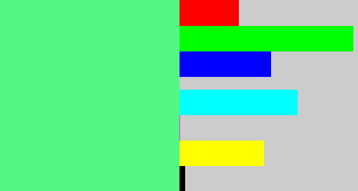Hex color #54f783 - sea green