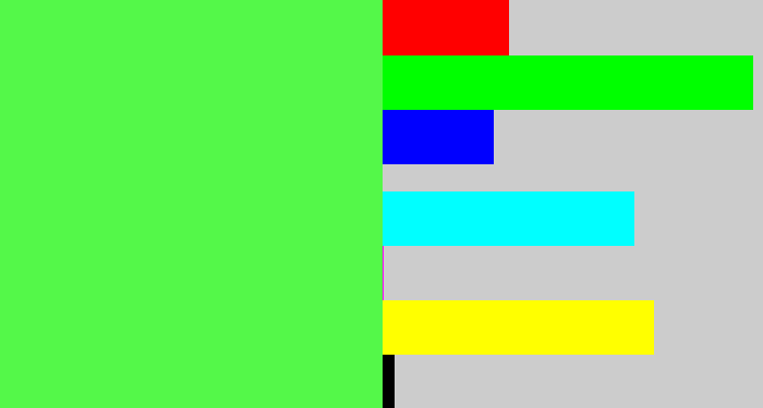 Hex color #54f849 - light neon green