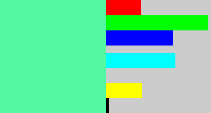 Hex color #54f8a3 - light green blue