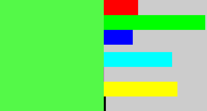 Hex color #54f948 - light neon green