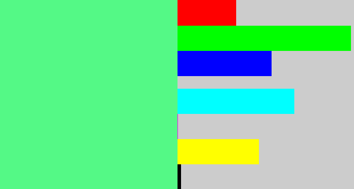 Hex color #54f986 - sea green