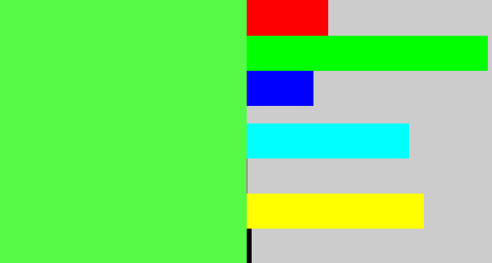Hex color #54fa46 - light neon green