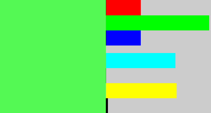 Hex color #54fa53 - light neon green