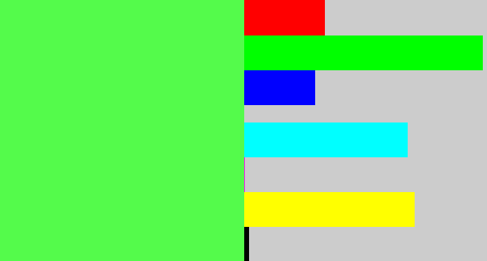 Hex color #54fb4b - light neon green