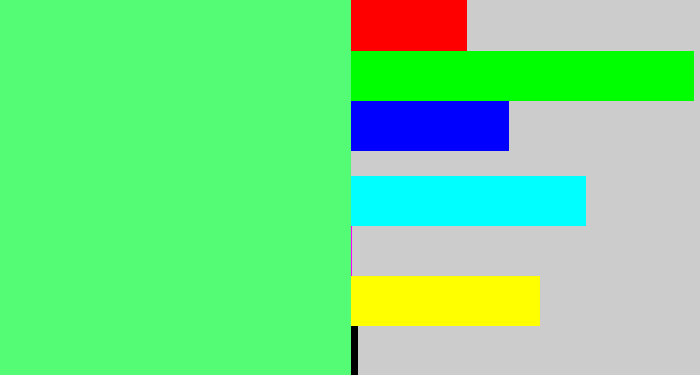 Hex color #54fb74 - light bright green
