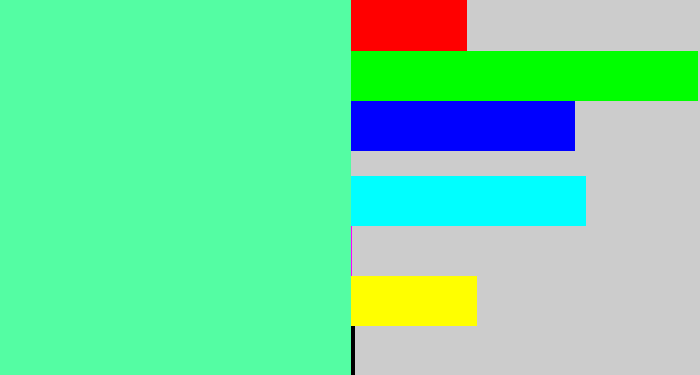 Hex color #54fda3 - light green blue
