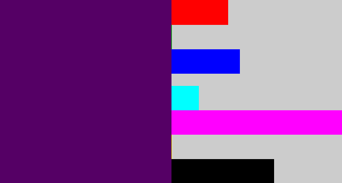 Hex color #550065 - royal purple