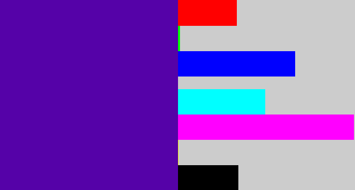 Hex color #5502a8 - violet blue