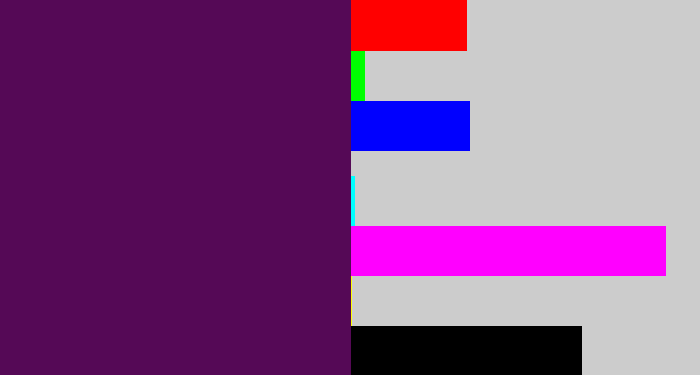 Hex color #550956 - plum purple