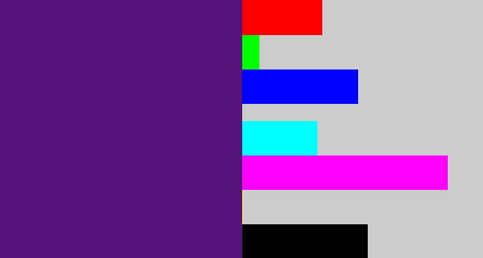 Hex color #55137b - royal purple