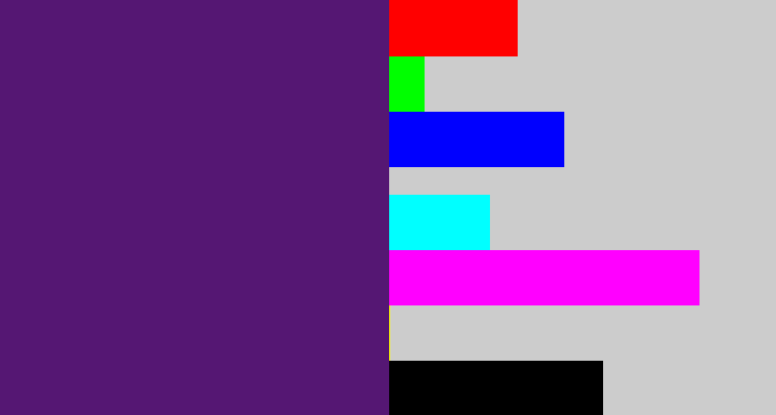 Hex color #551773 - royal purple
