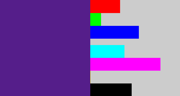 Hex color #551e8a - darkish purple