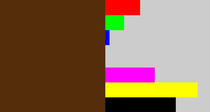 Hex color #552d0a - brown