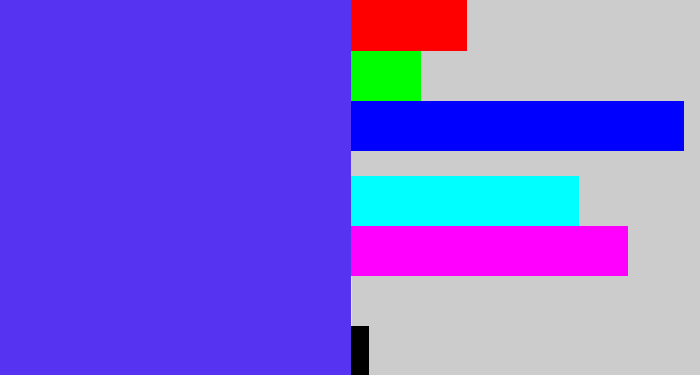 Hex color #5533f1 - purpley blue