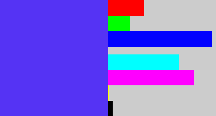 Hex color #5533f4 - purpley blue