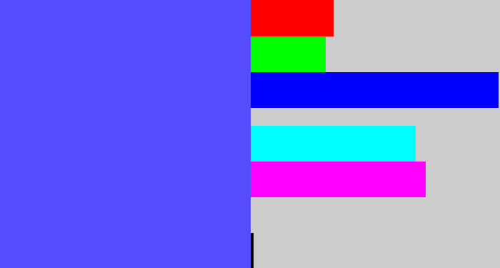 Hex color #554dfd - purpleish blue