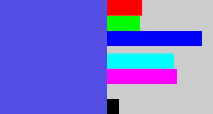 Hex color #554ee4 - warm blue