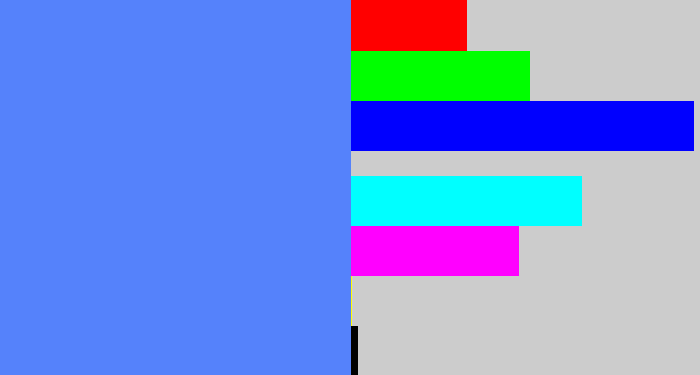 Hex color #5582fb - dodger blue
