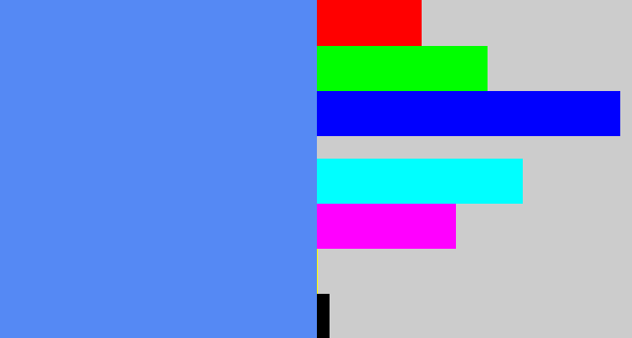Hex color #5589f4 - soft blue