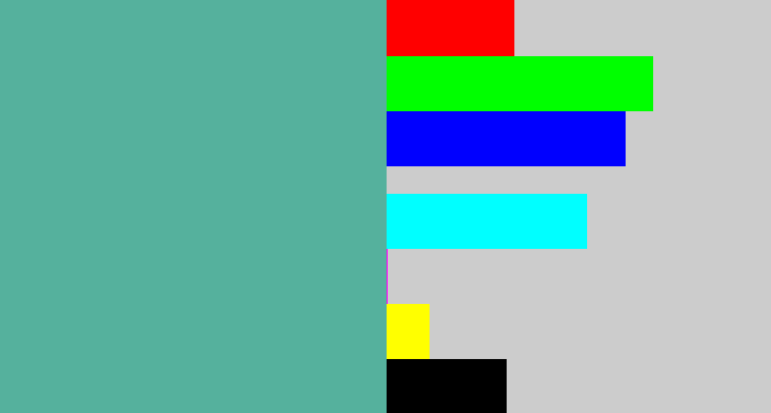 Hex color #55b19d - greeny blue