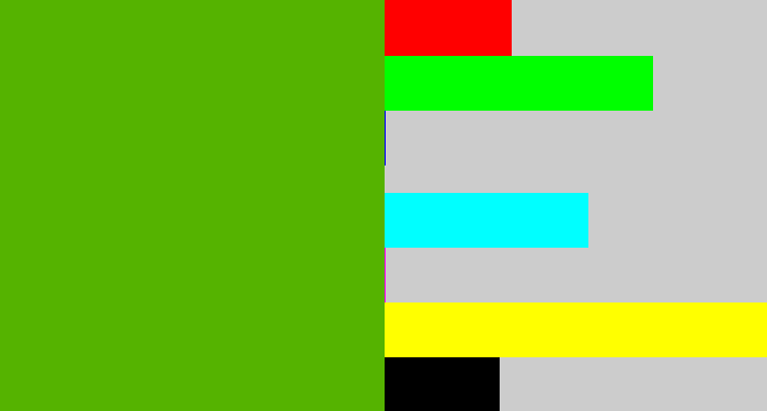 Hex color #55b300 - kermit green