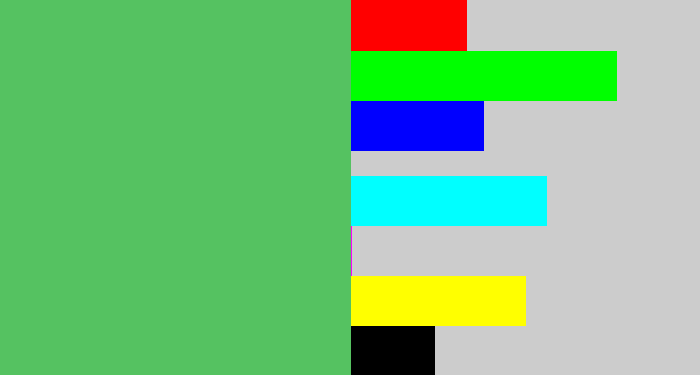 Hex color #55c261 - boring green