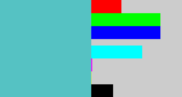 Hex color #55c2c3 - seafoam blue