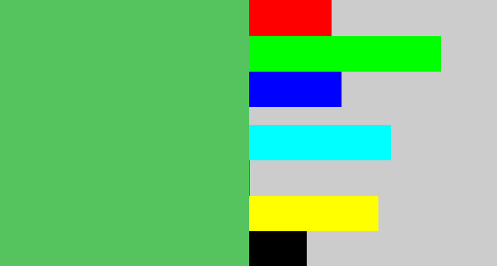 Hex color #55c45f - boring green