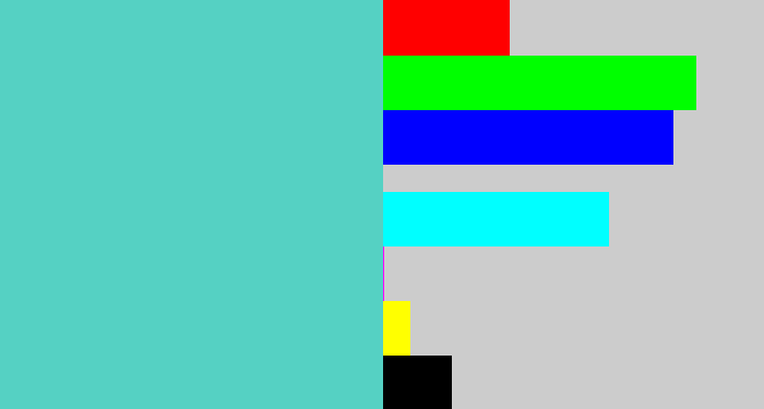 Hex color #55d1c3 - seafoam blue