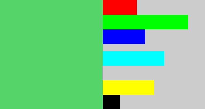 Hex color #55d469 - lightish green