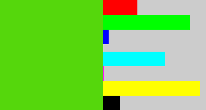 Hex color #55d70c - green apple