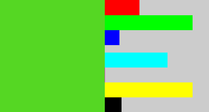 Hex color #55d723 - green apple