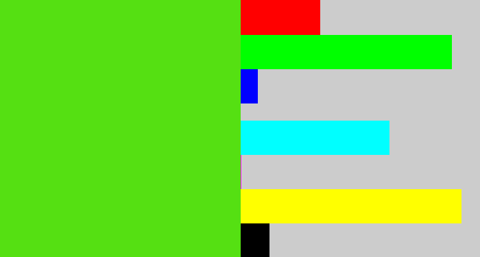 Hex color #55e012 - green apple