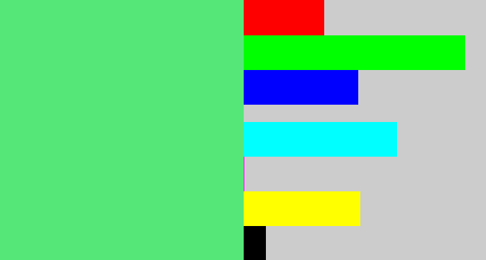 Hex color #55e878 - lightish green