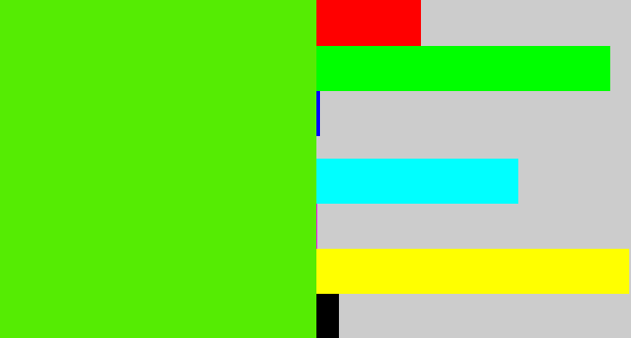 Hex color #55ec03 - bright lime green