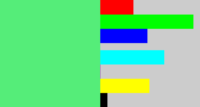 Hex color #55ed79 - weird green