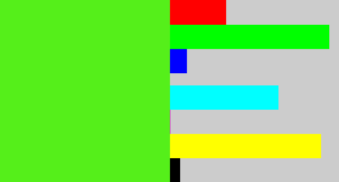 Hex color #55ef1a - green apple