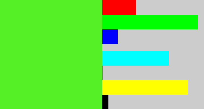 Hex color #55f026 - toxic green