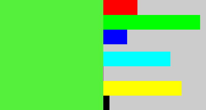 Hex color #55f03a - toxic green