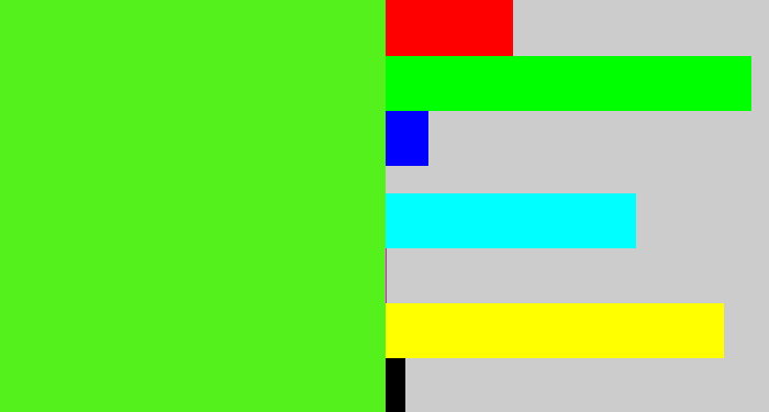 Hex color #55f11c - green apple