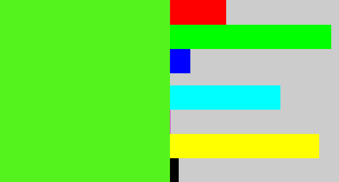 Hex color #55f31e - green apple