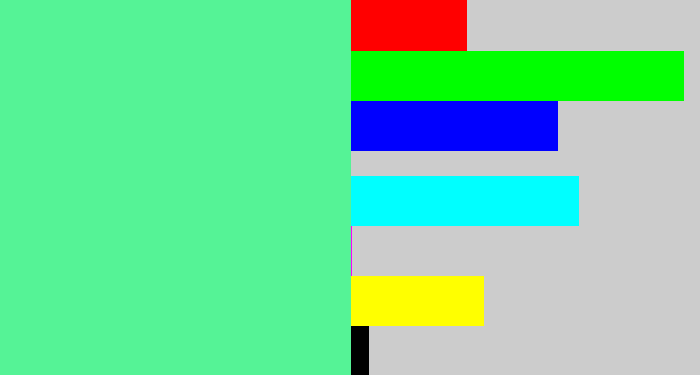Hex color #55f396 - sea green