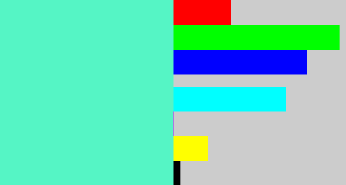 Hex color #55f5c5 - light greenish blue