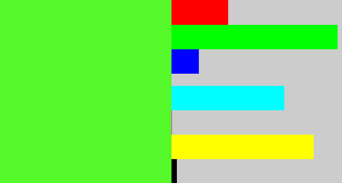 Hex color #55f829 - toxic green