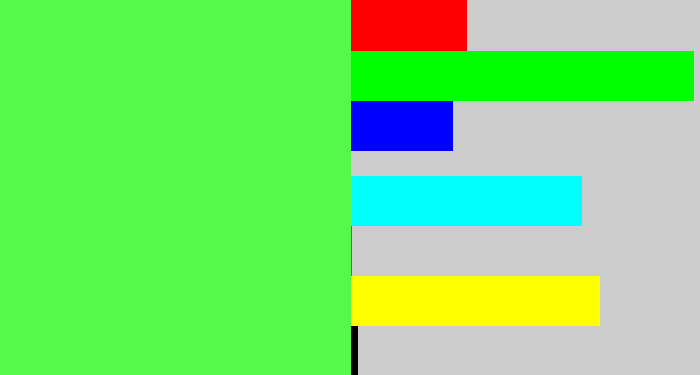 Hex color #55f949 - light neon green