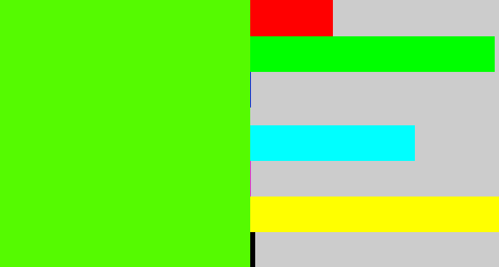 Hex color #55fa01 - bright lime green