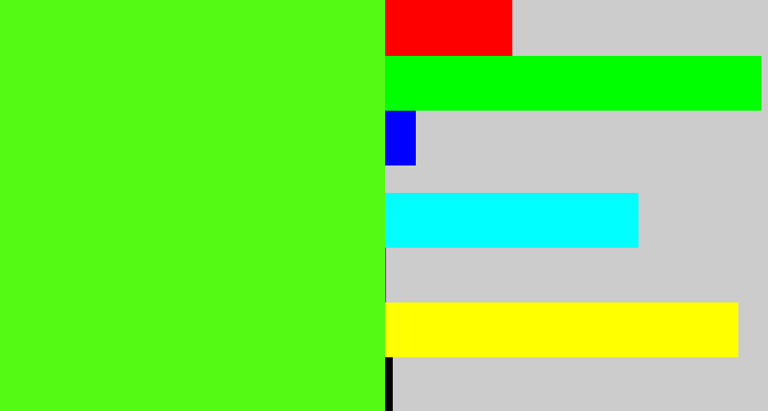 Hex color #55fa14 - bright lime green
