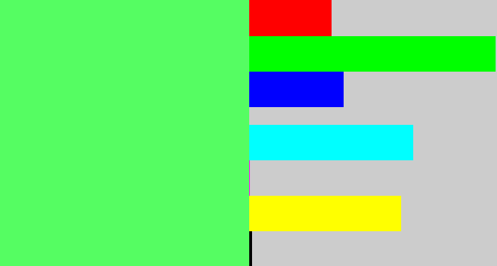 Hex color #55fd62 - light bright green