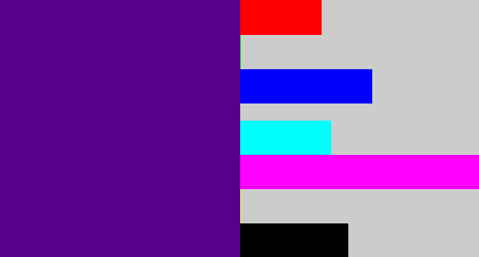 Hex color #56008b - royal purple